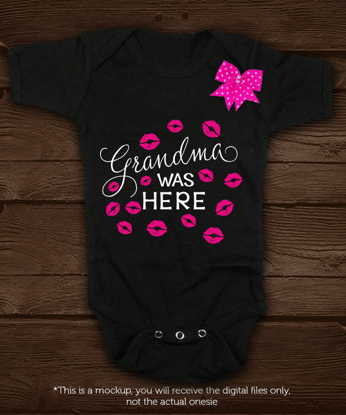 Grandma  was here  kisses SVG file Cutting File Clipart in Svg, Eps, Dxf, Png for Cricut & Silhouette - BlackCatsSVG