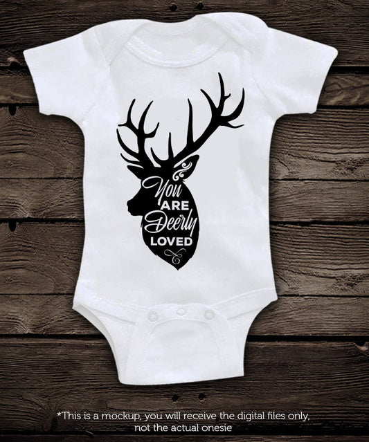 You are deerly loved -  SVG file Cutting File Clipart in Svg, Eps, Dxf, Png for Cricut & Silhouette Deer head svg - BlackCatsSVG