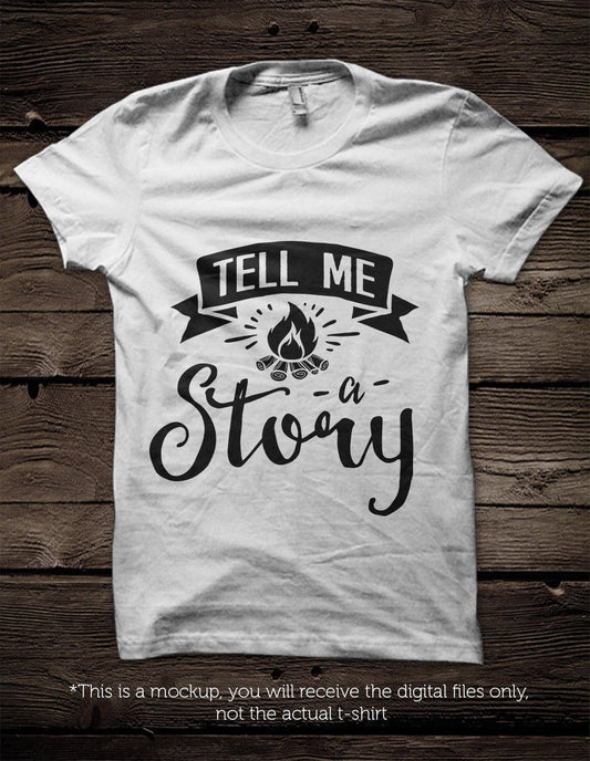 Tell me a story -  SVG file Cutting File Clipart in Svg, Eps, Dxf, Png for Cricut & Silhouette - camping fire - BlackCatsSVG