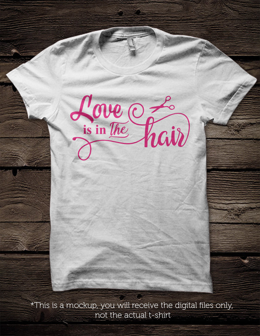 Love is in the hair SVG file Cutting File Clipart in Svg, Eps, Dxf, Png for Cricut & Silhouette - BlackCatsSVG