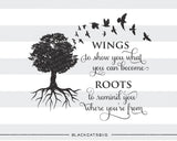 Wings and Roots family tree  -  SVG file Cutting File Clipart in Svg, Eps, Dxf, Png for Cricut & Silhouette - BlackCatsSVG