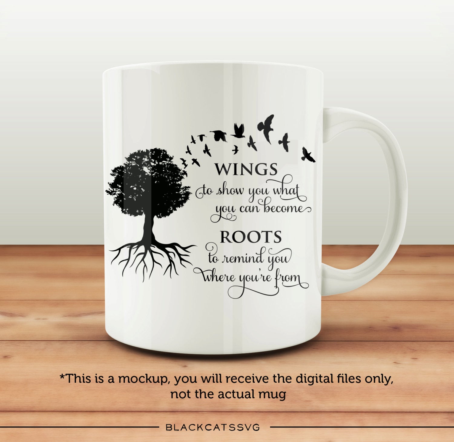 Wings and Roots family tree  -  SVG file Cutting File Clipart in Svg, Eps, Dxf, Png for Cricut & Silhouette - BlackCatsSVG