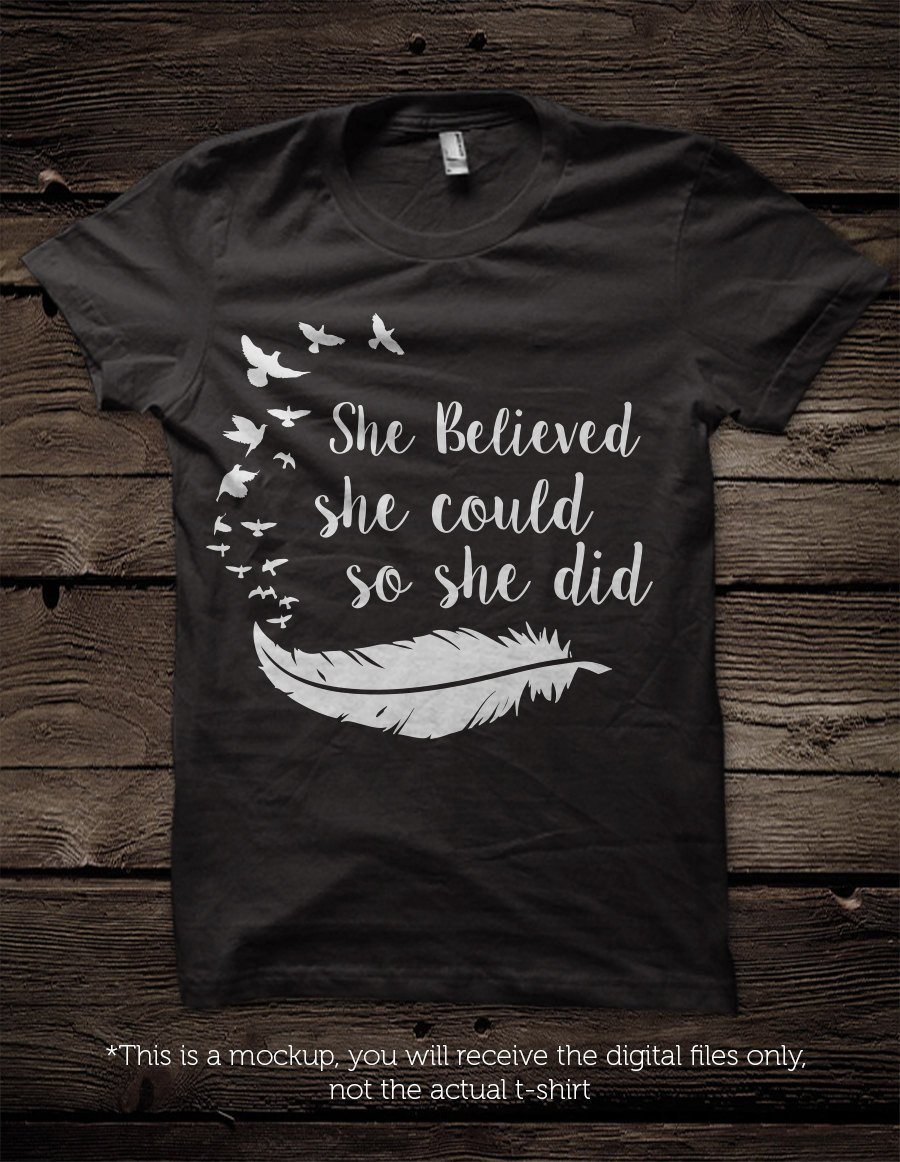 She believed she could so she did SVG file Cutting File Clipart in Svg, Eps, Dxf, Png for Cricut & Silhouette svg - BlackCatsSVG