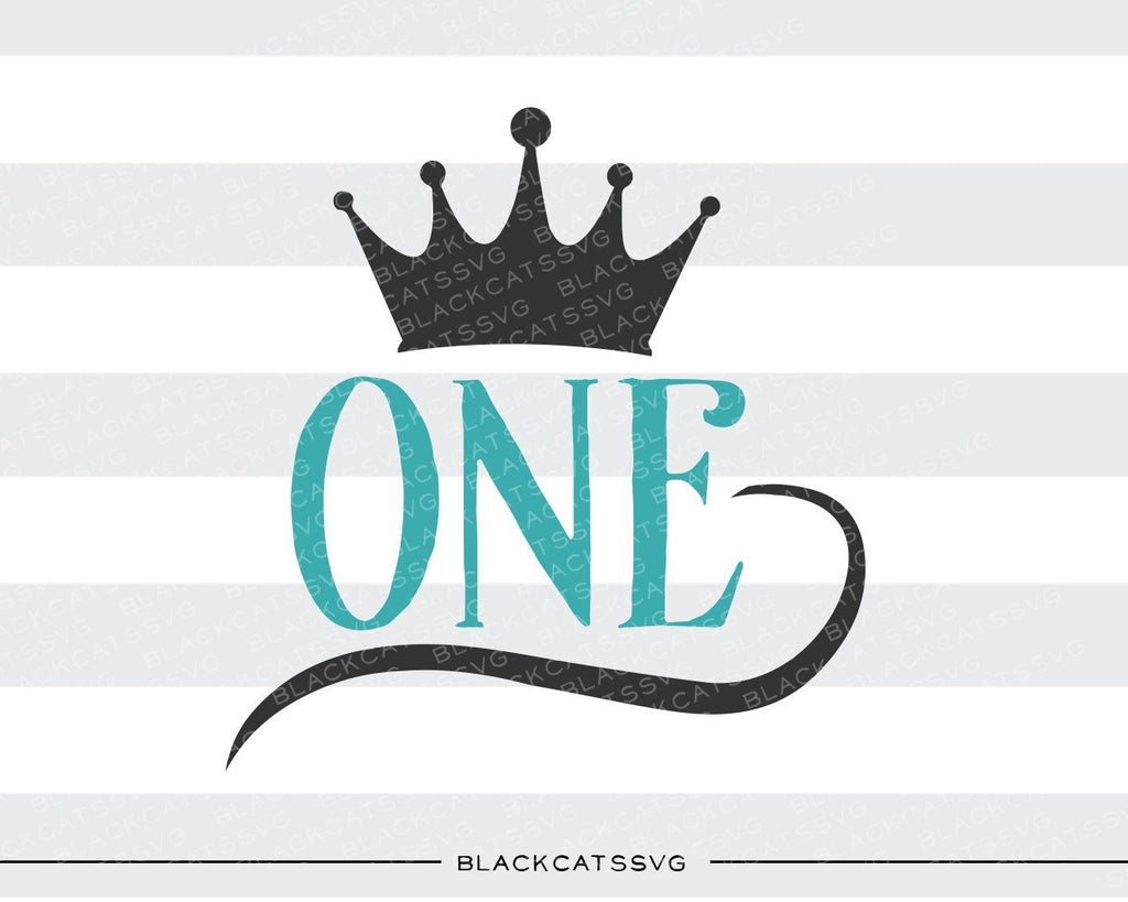 One crown SVG file Cutting File Clipart in Svg, Eps, Dxf, Png for Cricut & Silhouette - BlackCatsSVG