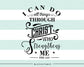 I can do all things through Christ who strengthens me SVG file Cutting File Clipart in Svg, Eps, Dxf, Png for Cricut & Silhouette  svg - BlackCatsSVG