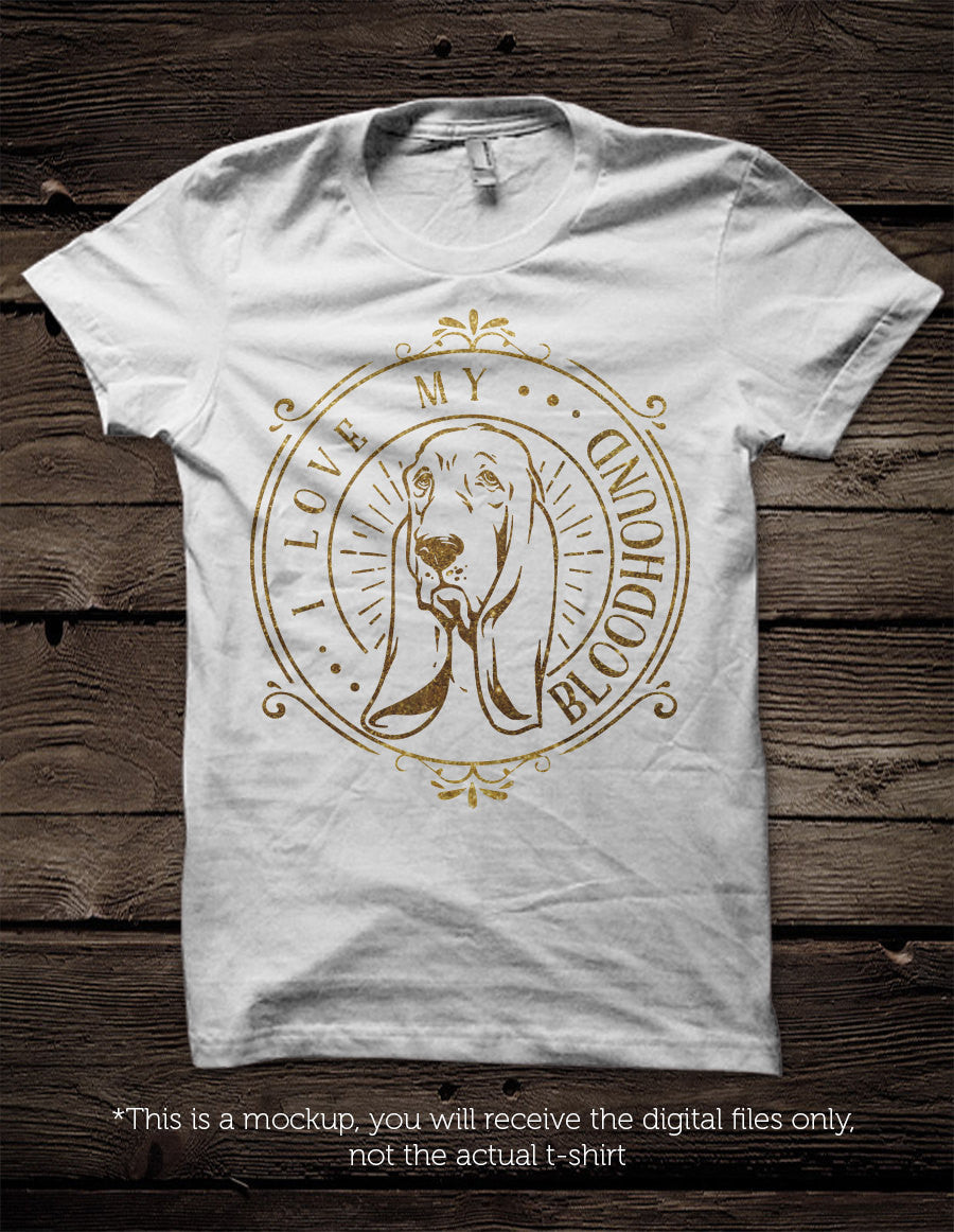 I love my Bloodhound -  SVG file Cutting File Clipart in Svg, Eps, Dxf, Png for Cricut & Silhouette - BlackCatsSVG