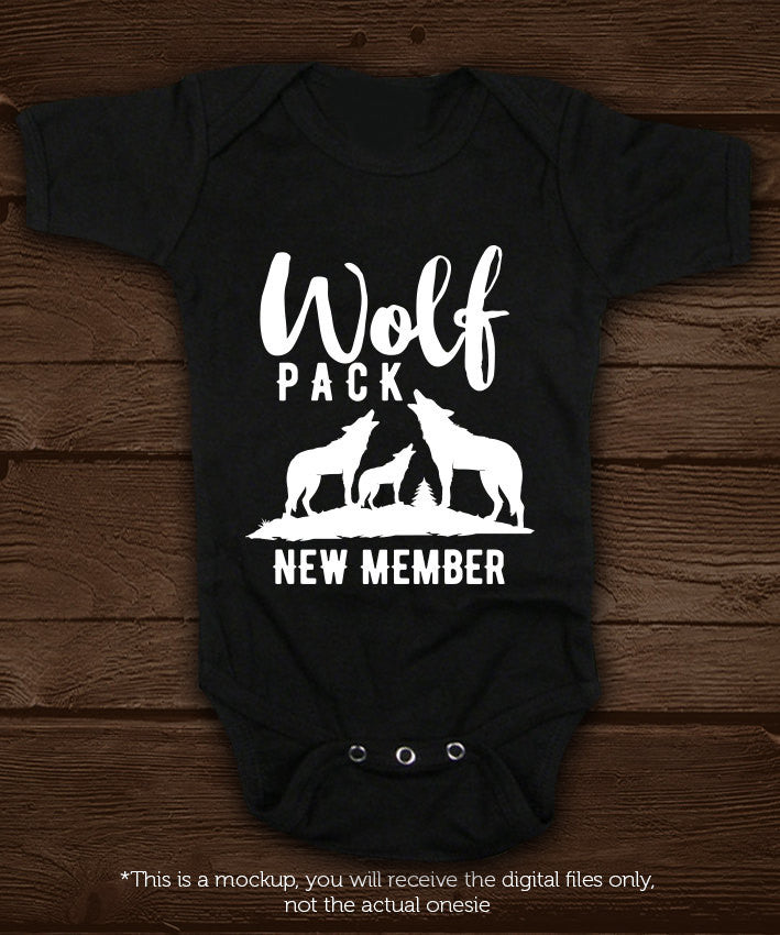 Wolf pack new member  - three wolves  - SVG file Cutting File Clipart in Svg, Eps, Dxf, Png for Cricut & Silhouette - BlackCatsSVG
