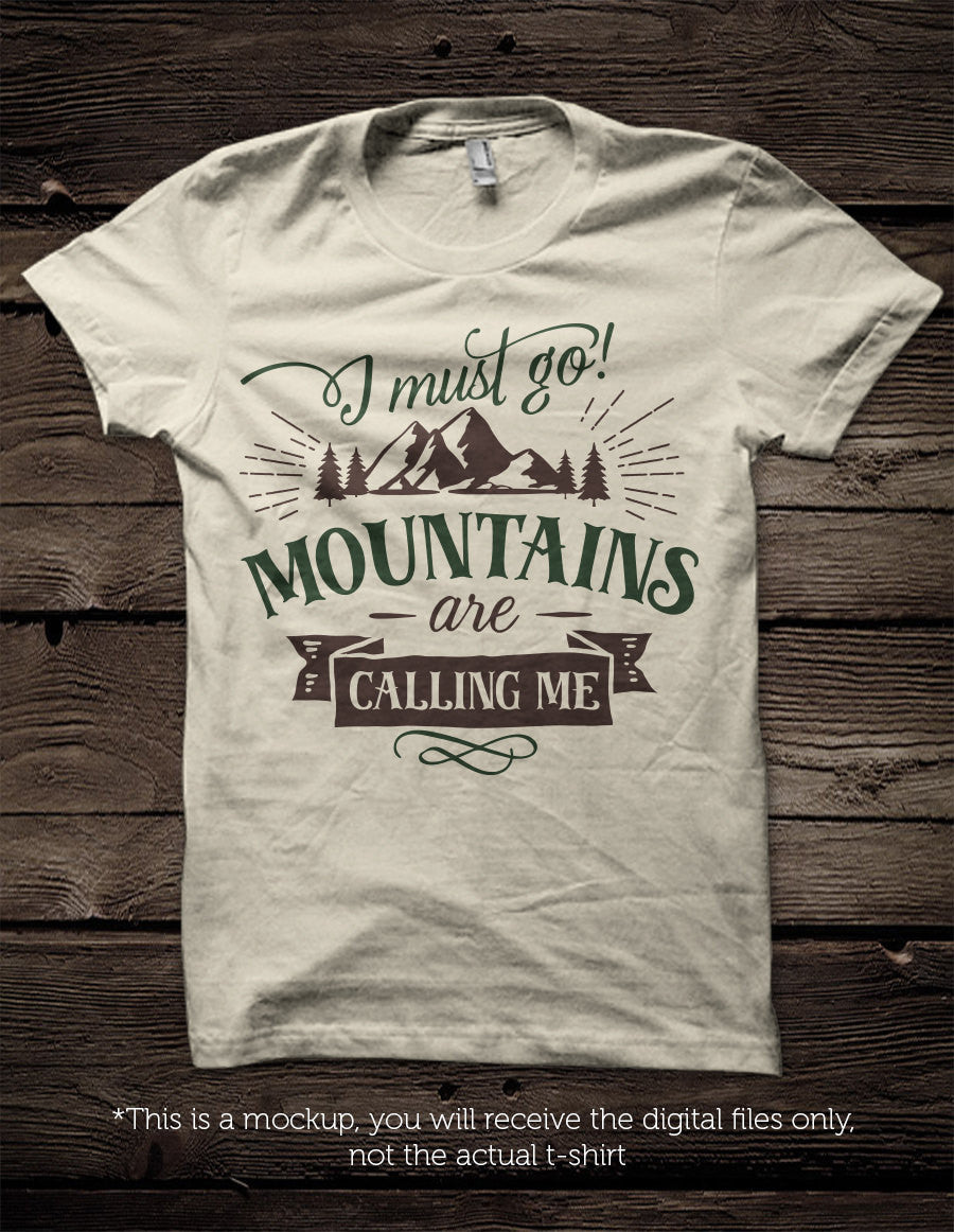 I must go mountains are calling me -  SVG file Cutting File Clipart in Svg, Eps, Dxf, Png for Cricut & Silhouette - nature wild arrows svg - BlackCatsSVG