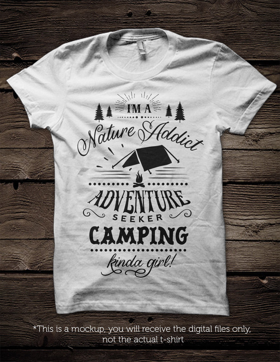 I'm a camping kinda girl / guy -  SVG file Cutting File Clipart in Svg, Eps, Dxf, Png for Cricut & Silhouette - camping adventure svg - BlackCatsSVG