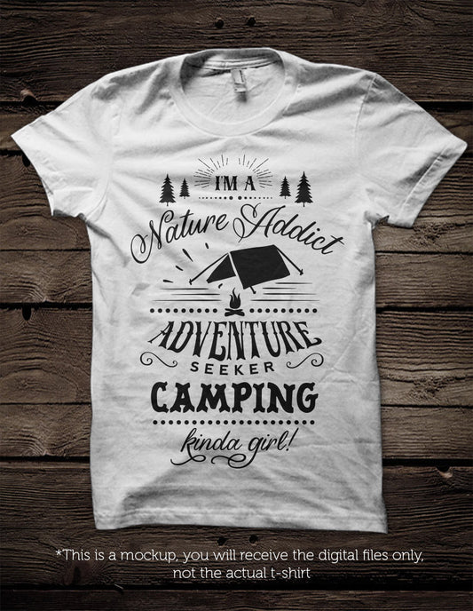 I'm a camping kinda girl / guy -  SVG file Cutting File Clipart in Svg, Eps, Dxf, Png for Cricut & Silhouette - camping adventure svg - BlackCatsSVG