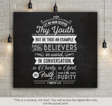 Let no man despise thy youth -  SVG file Cutting File Clipart in Svg, Eps, Dxf, Png for Cricut & Silhouette - Bible quote 1 Timothy 4 12 - BlackCatsSVG
