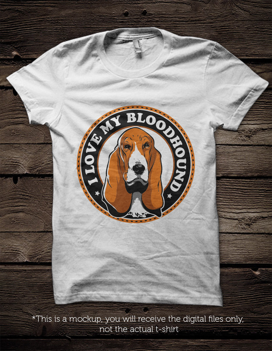 I love my Bloodhound -  SVG file Cutting File Clipart in Svg, Eps, Dxf, Png for Cricut & Silhouette - Bloodhound  svg - BlackCatsSVG