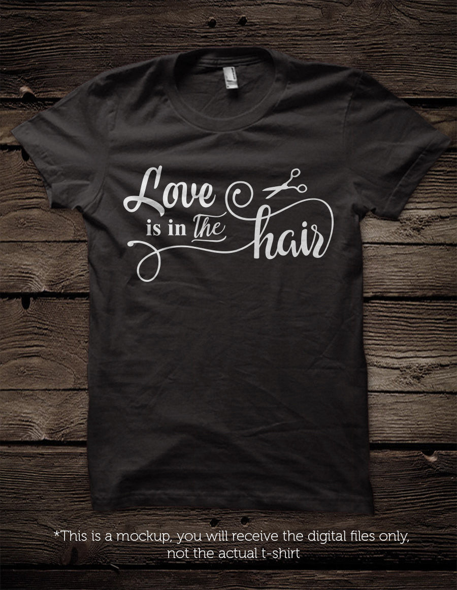 Love is in the hair SVG file Cutting File Clipart in Svg, Eps, Dxf, Png for Cricut & Silhouette - BlackCatsSVG