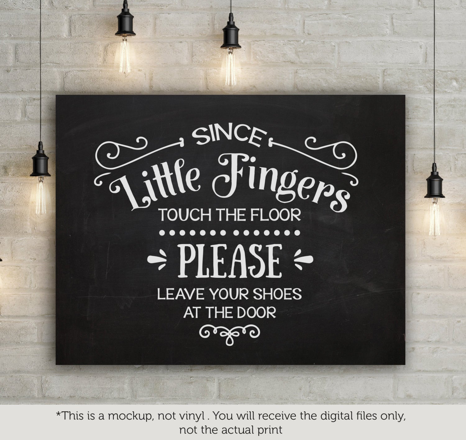 Since little fingers touch the floor leave shoes at the door- SVG file Cutting File Clipart in Svg, Eps, Dxf, Png for Cricut & Silhouette - BlackCatsSVG