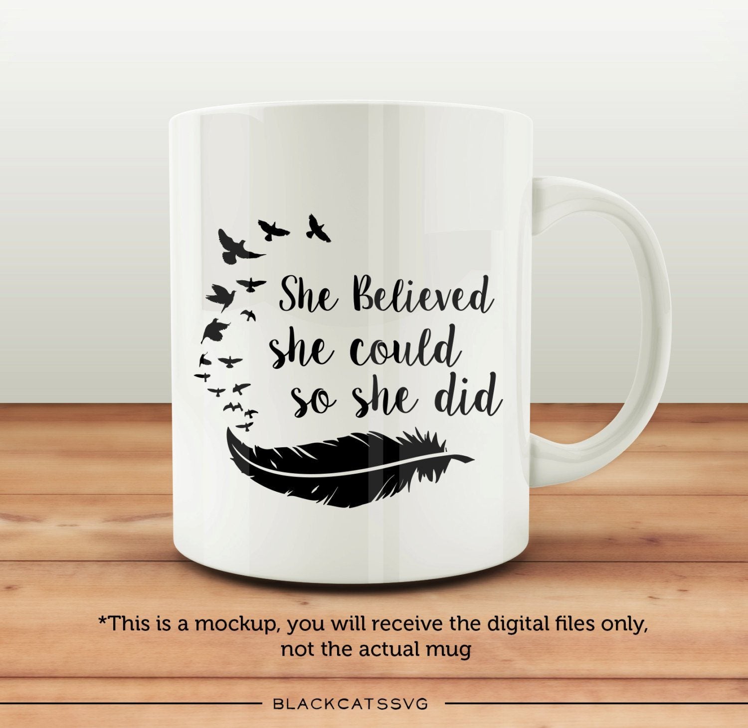 She believed she could so she did SVG file Cutting File Clipart in Svg, Eps, Dxf, Png for Cricut & Silhouette svg - BlackCatsSVG