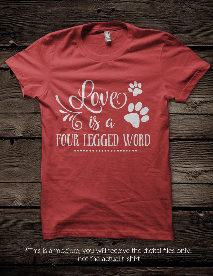 Love is a four legged word SVG file Cutting File Clipart in Svg, Eps, Dxf, Png for Cricut & Silhouette dog love svg paw - BlackCatsSVG