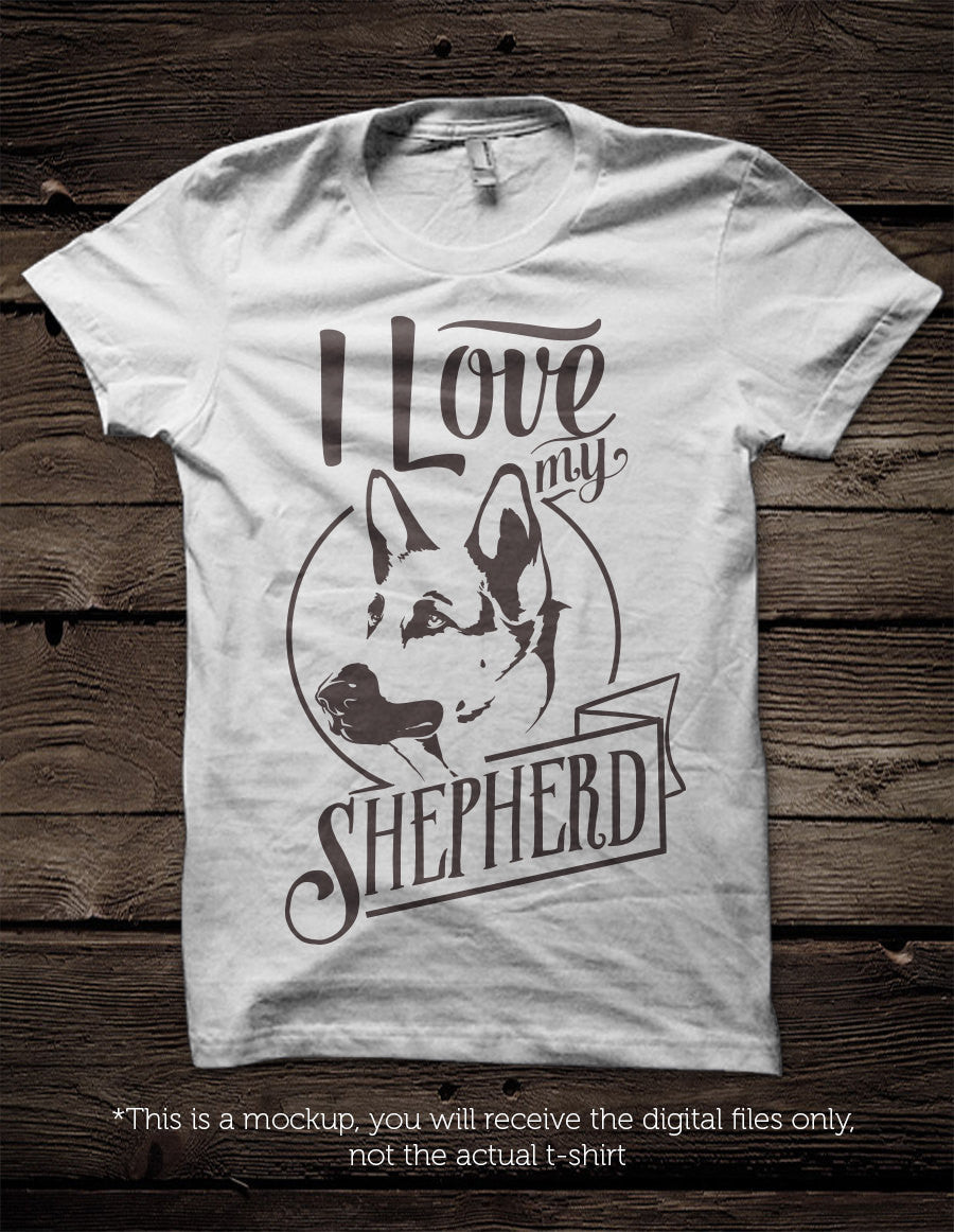 I love my german shepherd -  SVG file Cutting File Clipart in Svg, Eps, Dxf, Png for Cricut & Silhouette - BlackCatsSVG