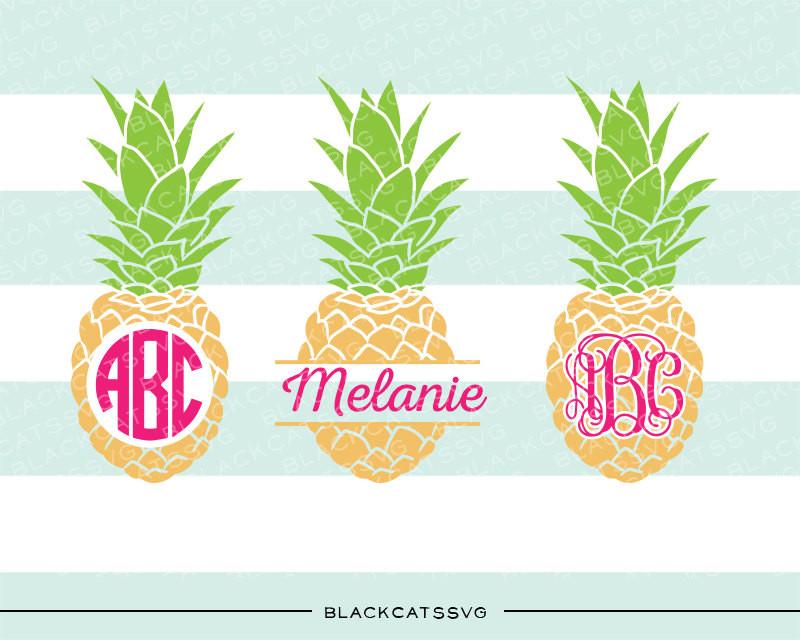 Pineapples SVG file Cutting File Clipart in Svg, Eps, Dxf, Png for Cricut & Silhouette monogram pineapple split pineapple svg - BlackCatsSVG