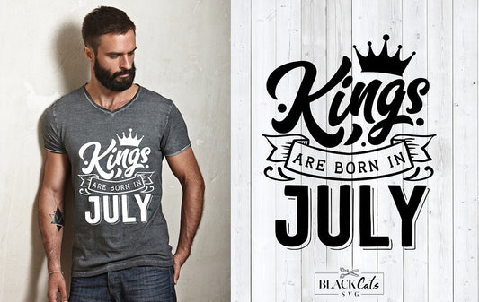 Kings are born in July FREE SVG file Cutting File Clipart in Svg, Eps, Dxf, Png for Cricut & Silhouette  svg