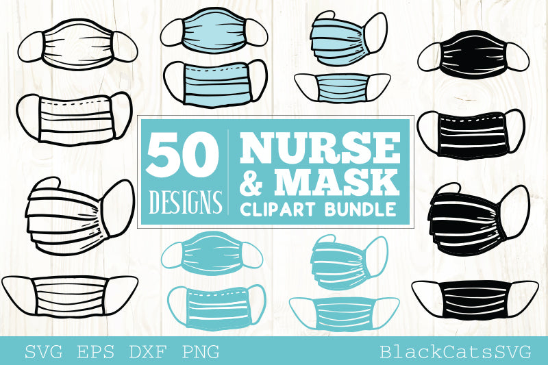Nurse and mask SVG bundle cliparts 50 designs