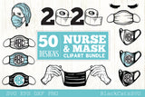 Nurse and mask SVG bundle cliparts 50 designs