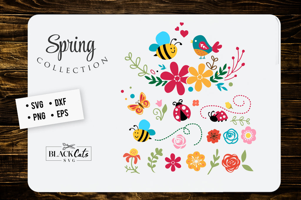 Spring illustrations SVG file Cutting File Clipart in Svg, Eps, Dxf, Png for Cricut & Silhouette