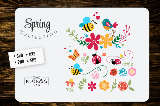 Spring illustrations SVG file Cutting File Clipart in Svg, Eps, Dxf, Png for Cricut & Silhouette