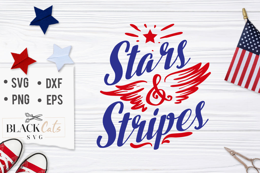 Stars & Stripes SVG file Cutting File Clipart in Svg, Eps, Dxf, Png for Cricut & Silhouette