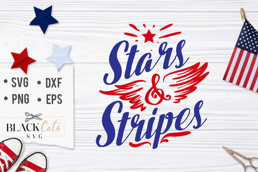 Stars & Stripes SVG file Cutting File Clipart in Svg, Eps, Dxf, Png for Cricut & Silhouette